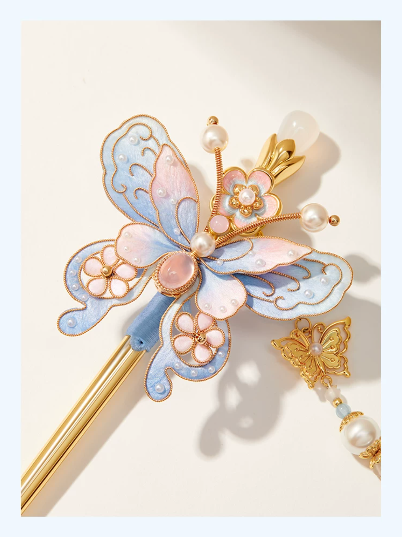 Handmade Treasure Butterfly Velvet Flower Hairpin
