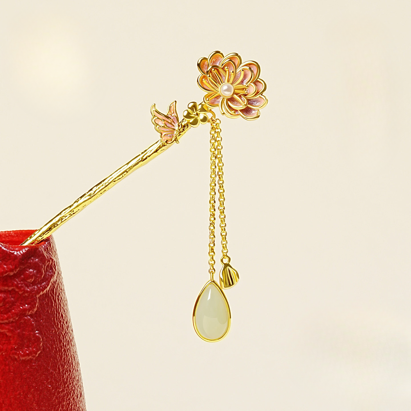 Cloud Tresses Jade Blossom Hairpin