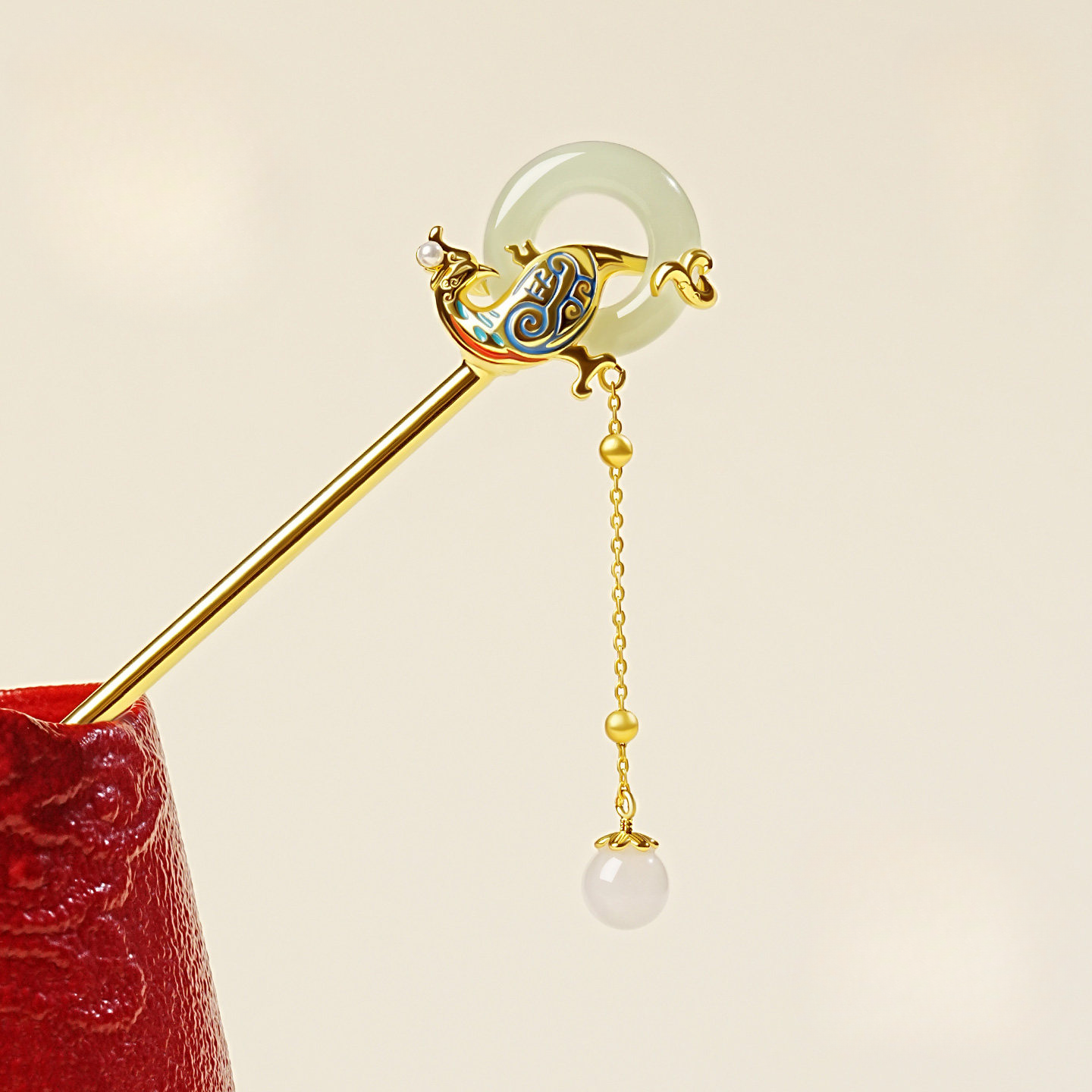 Eternal Joy Jade Ring Hairpin