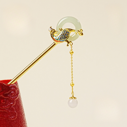 Eternal Joy Jade Ring Hairpin