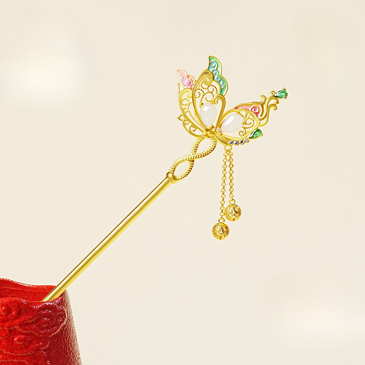 Spring Love Jade Butterfly Hairpin