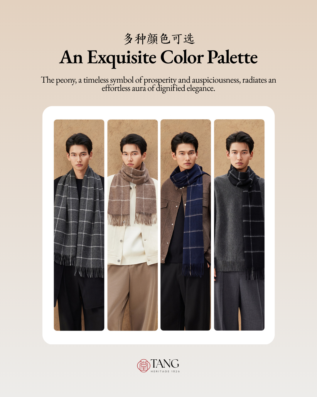 Winter Sun Men's Windowpane Cashmere Scarf