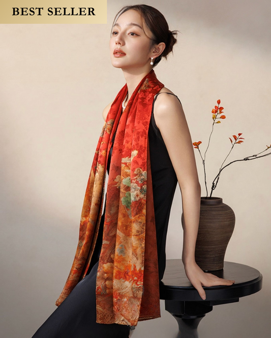 Phoenix Ascend Cloud Silk Mulberry Scarf