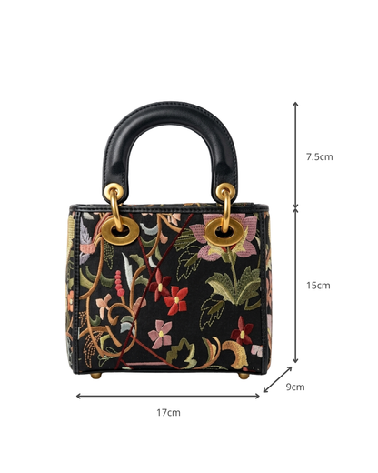 Tang Red 17 Embroidered Florals Brocade Bag