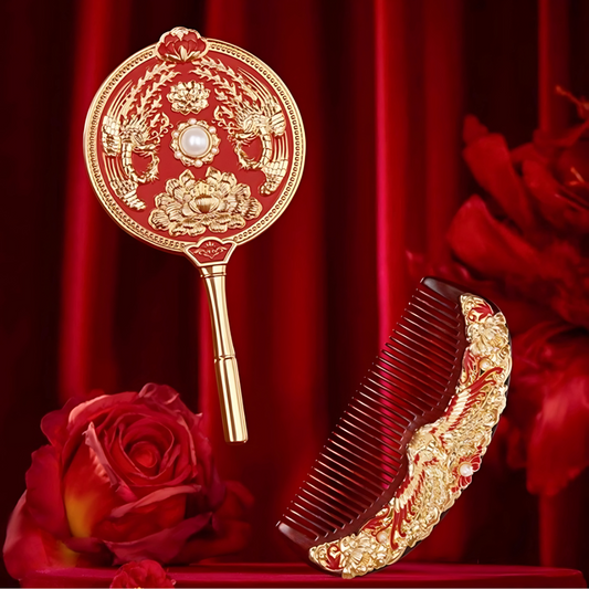 Phoenix Crown Elegance Mirror & Comb Gift Set