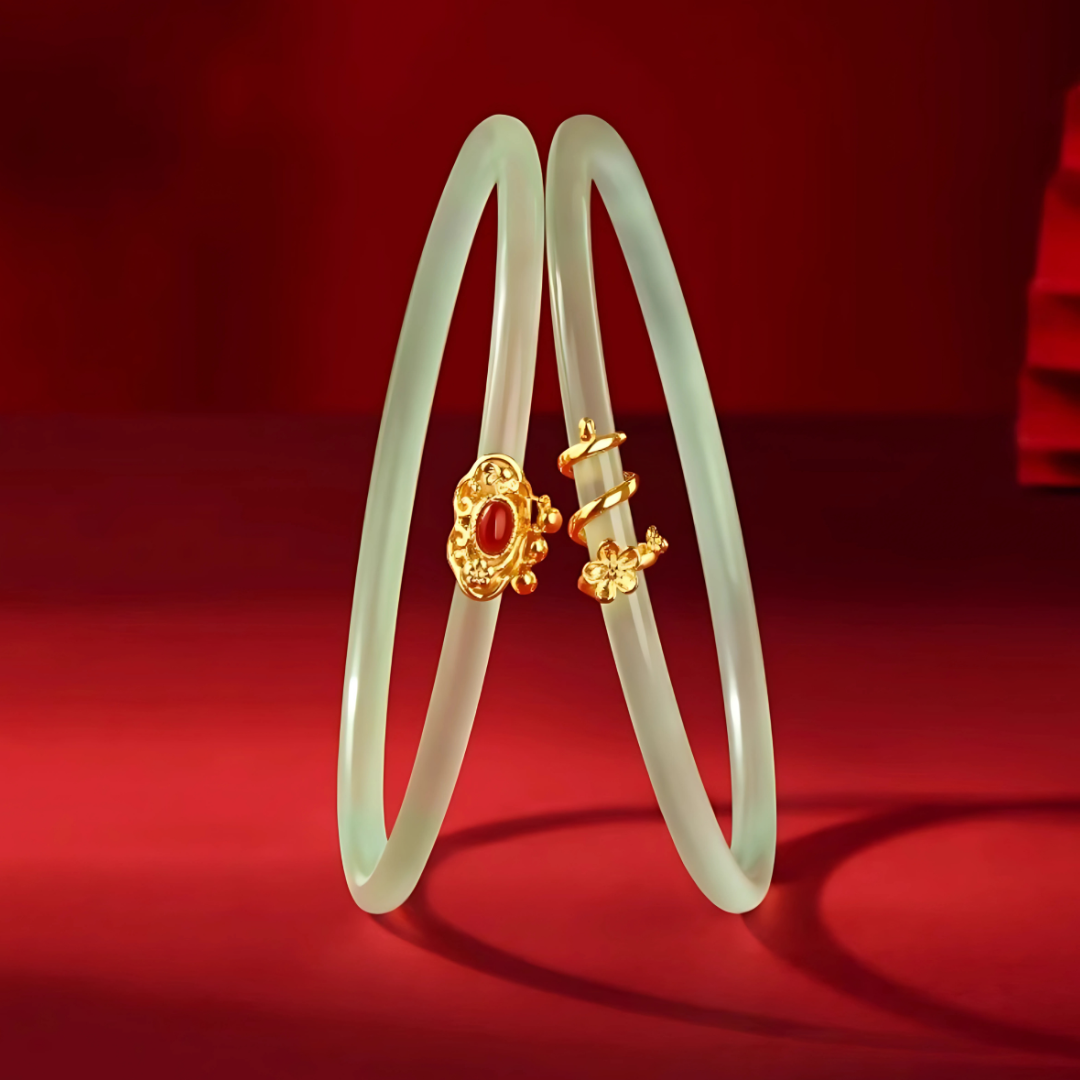 Imperial Ruyi Jade Bangle Duo Gift Set