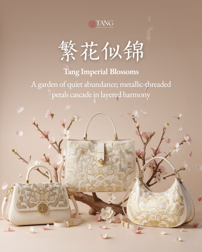 Tang Imperial 23 Embroidered Blossoms Top-Handle Bag