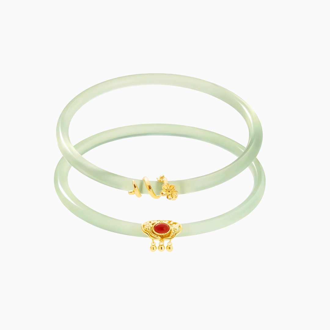 Imperial Ruyi Jade Bangle Duo Gift Set
